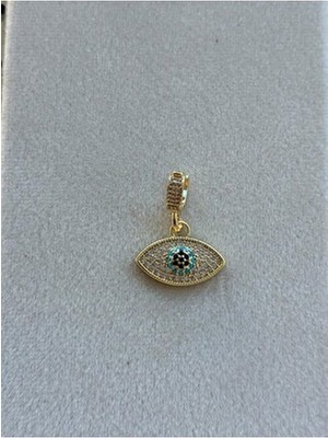 Zirkon Taşlı Nazar Göz Ajda Bilezik Charmı Ya Da Kolye Ucu