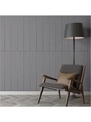 70X70 cm Kendinden Yapışkanlı Gri  Lambri Görünümlü Esnek Köpük Duvar Paneli  (1 Adet 0,49M²)