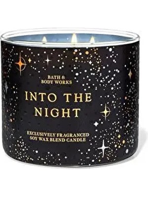 Bath & Body Works Into The Night 411 G Büyük Kokulu Mum Siyah Renkli Odun Koku Notaları ile Etkileyici