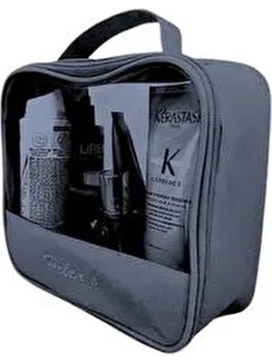 Şeffaf Panelli Makyaj Çantası Makyaj Malzemeleri Düzenleyici 22X20 cm