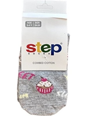 Tek Sweet Cupcake Patik Çorap Gri