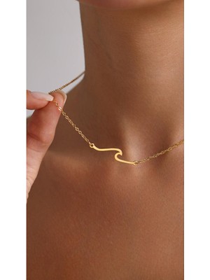 Küçük Dalga Kolyesi 925 Ayar