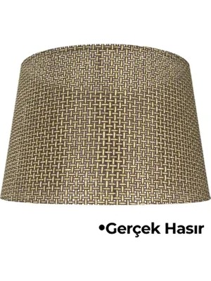 Hasır Kahve Doğal Lambader Şapkası