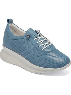 Tergan  Mavi Hakiki Deri Kadın Sneaker - K24I1AY67094-K67