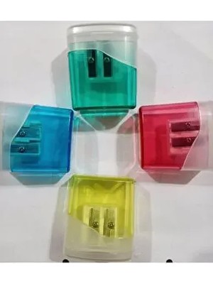 Ark Çift Açacaklı Kapaklı Kalem Traş 1 Adet Geniş Hazneli Renkli Seçeneklerle