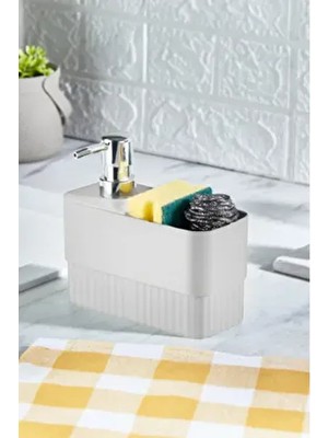 Sünger Hazneli 2 Bölmeli Mutfak Sıvı Sabunluk