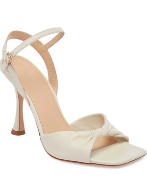 Tergan  Beyaz Hakiki Deri Kadın Stiletto - K24I1AY67184-N3O