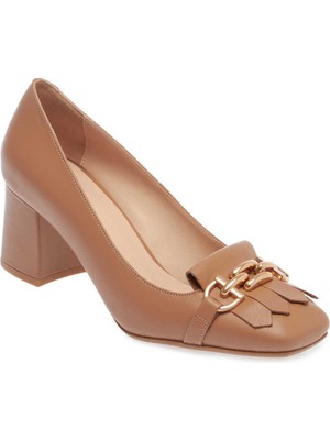 Tergan Nude Hakiki Deri Kadın Topuklu Ayakkabı - K24I1AY67180-Q9J