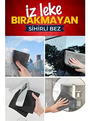 Iz Bırakmayan Sihirli Temizlik Bezi; Pencere, Ayna, Araba, Mutfak, Banyo Temizliği-Magic Cloth