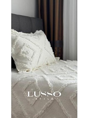 Iskandinav Tek Kişilik Püsküllü Yatak Örtüsü 180 x 250 Tek Yastık Single