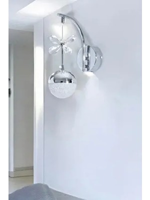 Mobzar Şık Sarkıt Led Aplik Krom Kristal Taşlı