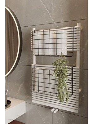 2 Adet Banyo Düzenleyici Organizer Şampuanlık Havlupan Askısı Havluluk Siyah Banyo Rafı Mutfak Rafı