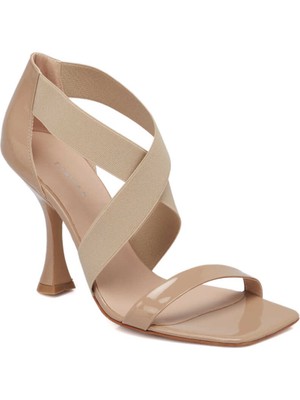 Tergan Nude Rugan Hakiki Deri Kadın Topuklu Ayakkabı - K24Y1AY67399-M3G