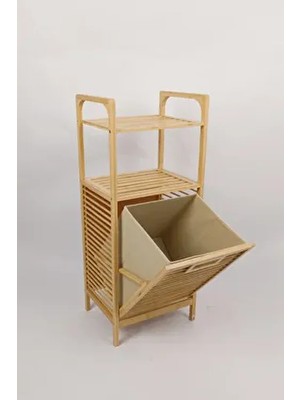 Bambu Kirli Çamaşır Sepeti Ahşap Banyo Düzenleyici Kirli Sepeti Banyo Dolabı Organizer Banyo Rafı
