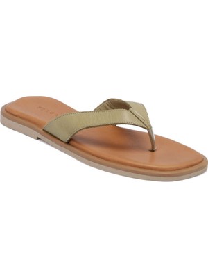 Tergan  Yeşil Hakiki Deri Kadın Sandalet - K24Y1TR67437-G81