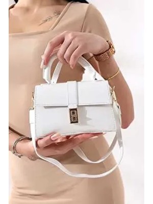 Nora Model Beyaz Kadın El ve Omuz Çantası