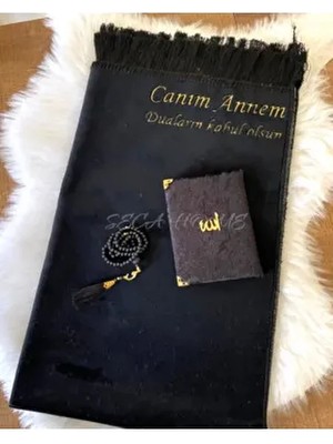 Anneler Gününe Özel Isimli Lüx Kadife Seccade, Kişiye Özel Seccade, Yasin ve Tesbih Hediyeli!