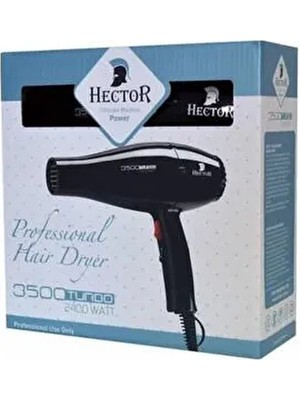Hector Hectör 3500 Turbo Fön Makinası 2400 Watt Profesyonel Kullanım İçin İki Kademe Isı Ayarı