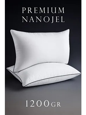 2 Adet 50X70CM Nano Jel Lüks Yastık | 1200GR Anti-Alerjik Pamuklu Yastık Seti 2'li -Özel Çantalı