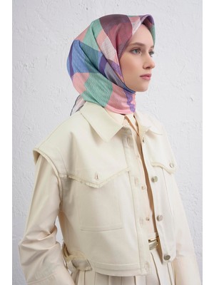 Armine Monogram Desenli Saf Ipek Twill Eşarp 9429D 02