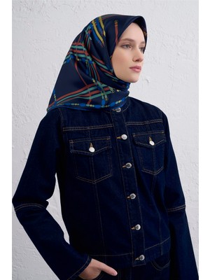 Armine Obje Desenli Saf Ipek Twill Eşarp 9407D 51