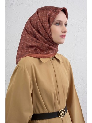 Armine Soyut Desenli Saf Ipek Twill Eşarp 9405D 08