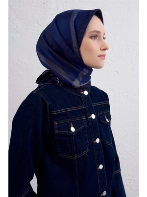 Armine Geometrik Desenli Saf Ipek Twill Eşarp 9418D 51
