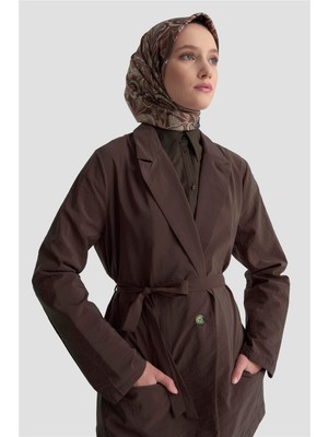 Armine Kırışık Efektli Blazer Ceket 25KD9004 Kahverengi