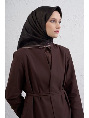 Armine Klasik Desenli Saf Ipek Twill Eşarp 9408D 83