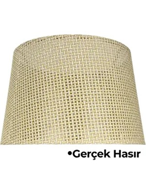 Hasır Krem Doğal Lambader Şapkası