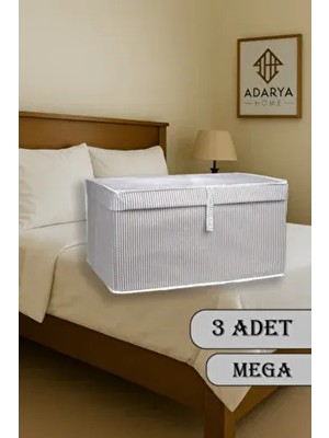 3 Adet Kapaklı Kutu Hurç 60X40X30 Mega Boy