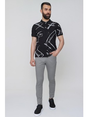 P 1087 Slim Fit Füme Spor Pantolon
