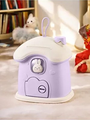 Evstyle Lila Ev Kumbara Sevimli Desen ile Çocuklara Uygun Hediye Fikri ve Dekoratif Kullanım