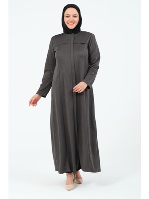 Diler Kadın Büyük Beden Atlas Kumaş Tesettür Mevsimlil Ferace