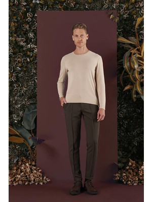 Efor Erkek Slim Fit Pamuklu Haki Pantolon P 1130