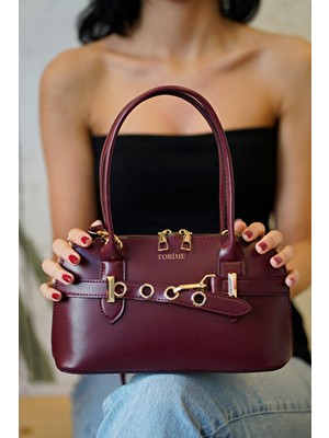 Kemer Detaylı Vegan Deri Kadın Çapraz Çanta