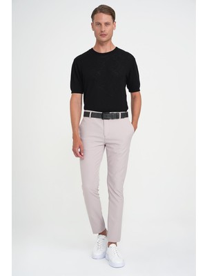 Efor Erkek Slim Fit Yan Cepli Esnek Düz Koyu Vizon Pamuk Pantolon P 1197
