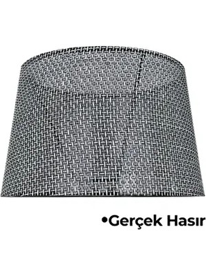 Hasır Siyah Doğal Lambader Şapkası