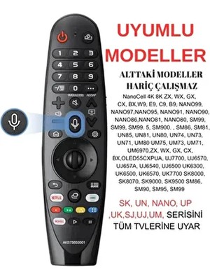 LG Sesli Komutlu Mouseli Sihirli Kumanda MR20, MR19, MR18, MR650 Uyumlu Siyah Renkli