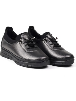 Kadın Platin Ortopedik Anne Ayakkabısı – Rahat Kaymaz Taban, Bağcıklı Günlük Yürüyüş Ayakkabısı