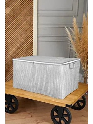 Maxi Boy Gri Benekli Yastık / Battaniye Hurcu - 70X45X40 cm