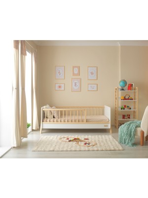 Remy - Mdf Başlıklı Yuvarlak Çıtalı Karyola