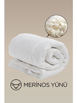 Tek Kişilik Kuzu Yünü  Doğal Yorgan 195x215 cm Çantalı Organik Merinos Yün ile Konforlu Uyku
