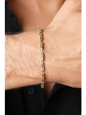 Fiyonk Kuyumculuk 14 Ayar Altın Kral Zincir Erkek Bileklik