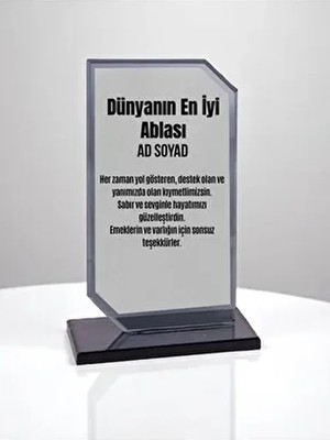 Ablaya Plaket Ödül Başarı Plaketi