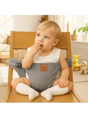 Taşınabilir Güvenli Mama Sandalyesi - Aibar Marka, Gri Renk