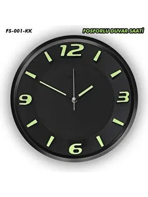 Galaxy Fosforlu Duvar Saati 30 CM GECE KARANLIKDA PARLAR…