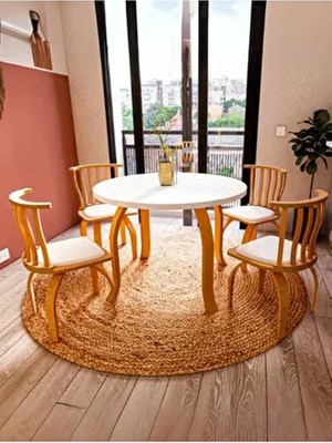 Weltwood Kelebek 4 Kişilik Yemek Masası Seti, 36MM Mdf Tabla, Kayın Ağacı Ayaklı, Sandalye Hariç.