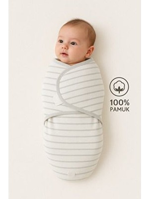 Mimocan 0-4 Ay Bebek İçin %100 Pamuk Kundak, Cırt Cırtlı, Yumuşak Penye Kumaş, Düz Desen Unisex