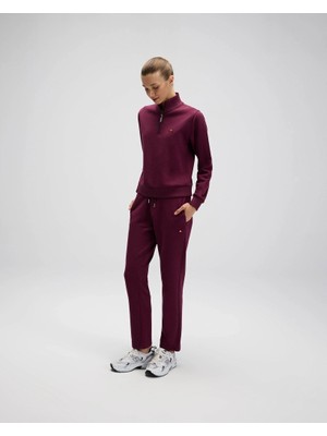 Ellesse EF557-BRD Kadın Bordo Yarı Fermuarlı Sweat